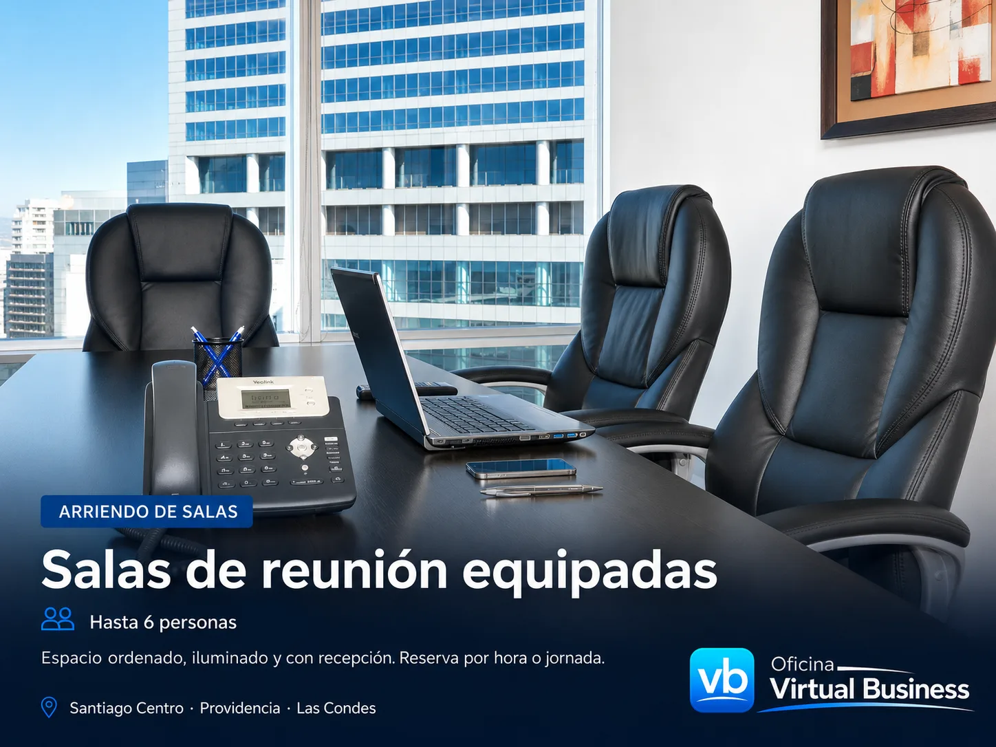 Sala de reuniones equipada de Oficina Virtual Business