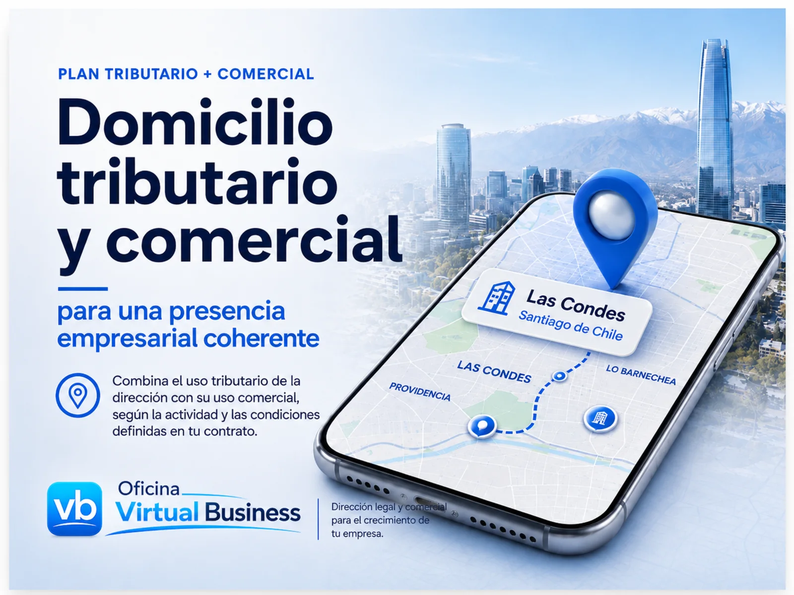 Domicilio tributario y comercial en Las Condes, Santiago de Chile, de Oficina Virtual Business